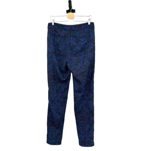 Long Tall Sally Paisley Printed Tapered Pants Blue Black Size US 8 - Picture 6 of 8